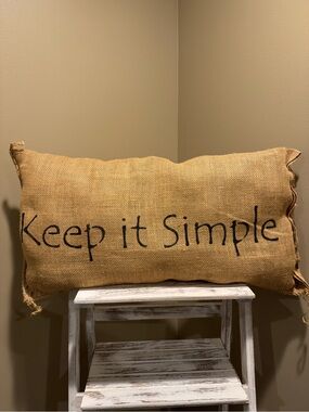 Keep It Simple Rustic Burlap Accent Pillow
